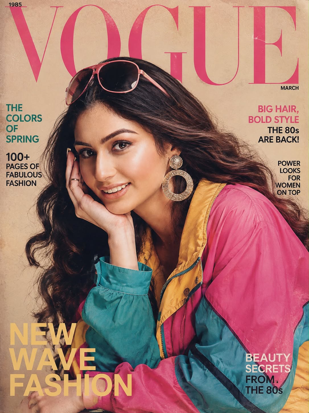 1980s Retro Fashion Magazine Cover Portrait | AI Image Prompt