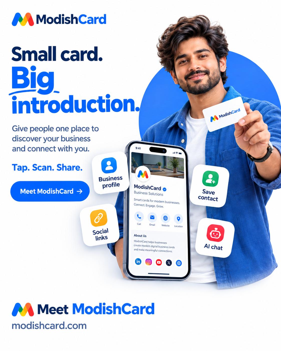 Business card advertising poster AI Ads Poster Prompt | 3D Digital Business Profile Poster