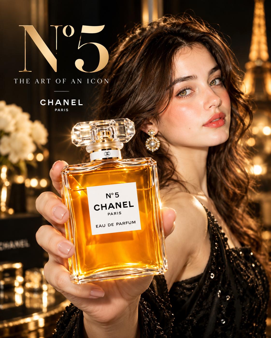Luxury Perfume Advertising AI Image Prompt ChatGPT | Hero Product Shot, Gen-Z Model & Luxury Commercial Campaign