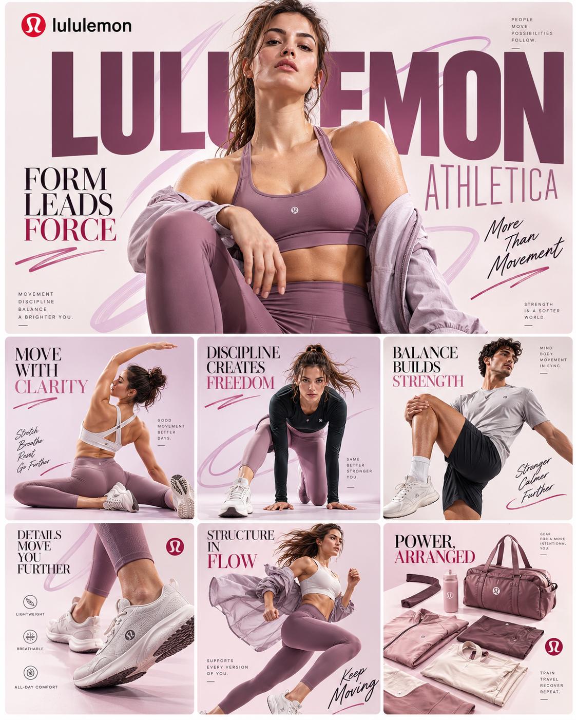 Fitness Campaign social media advertisement AI Creative Prompt | Athletic Brand Board Campaign