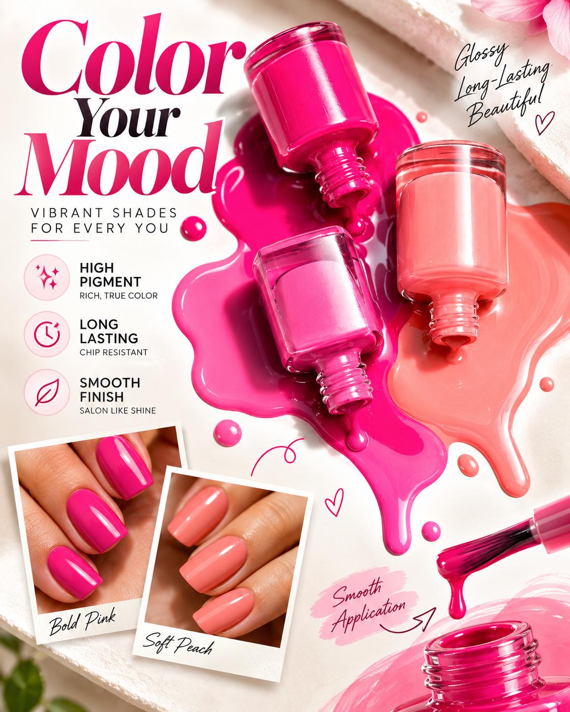 Premium Nail Polish Advertising AI Image Prompt | Social Media Creative Design Idea