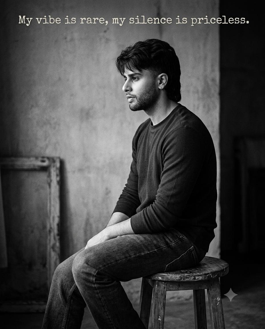 ultra-realistic photography Black-and-white portrait AI image prompt Gemini | Seated profile pose
