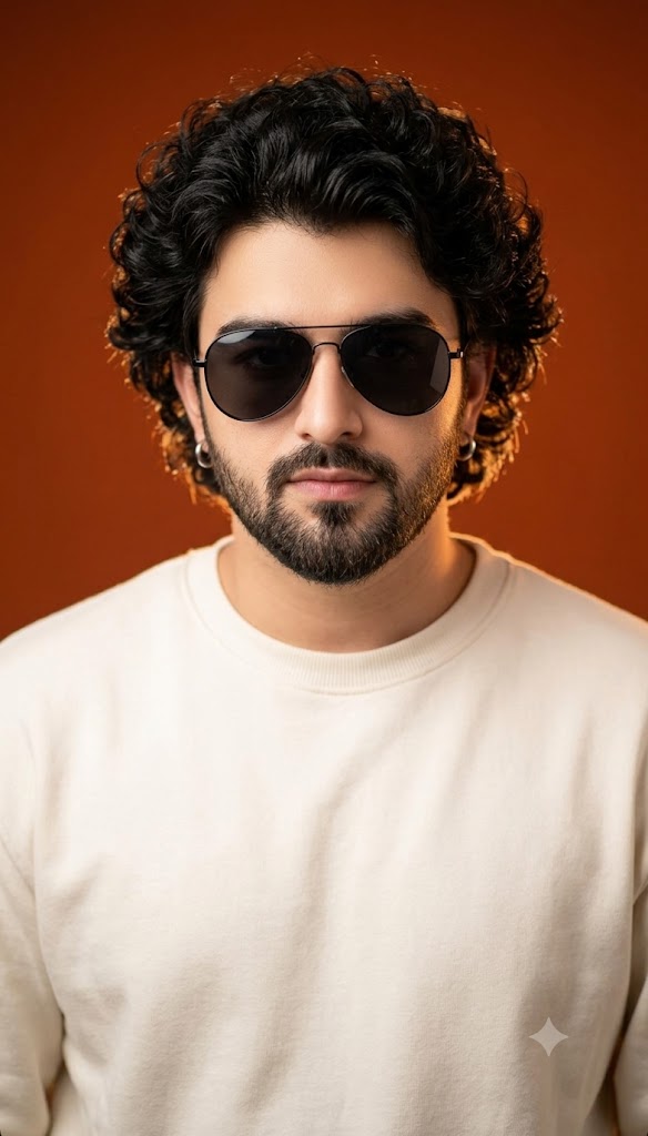 Cinematic Burnt Orange Portrait of a Stylish Man AI Prompt | Premium Editorial Fashion Photography