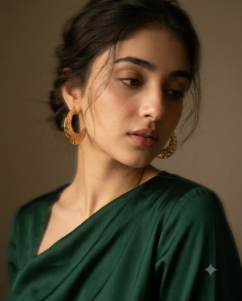 Dreamy Emerald Green Motion Blur Portrait Prompt | Cinematic High Fashion Editorial