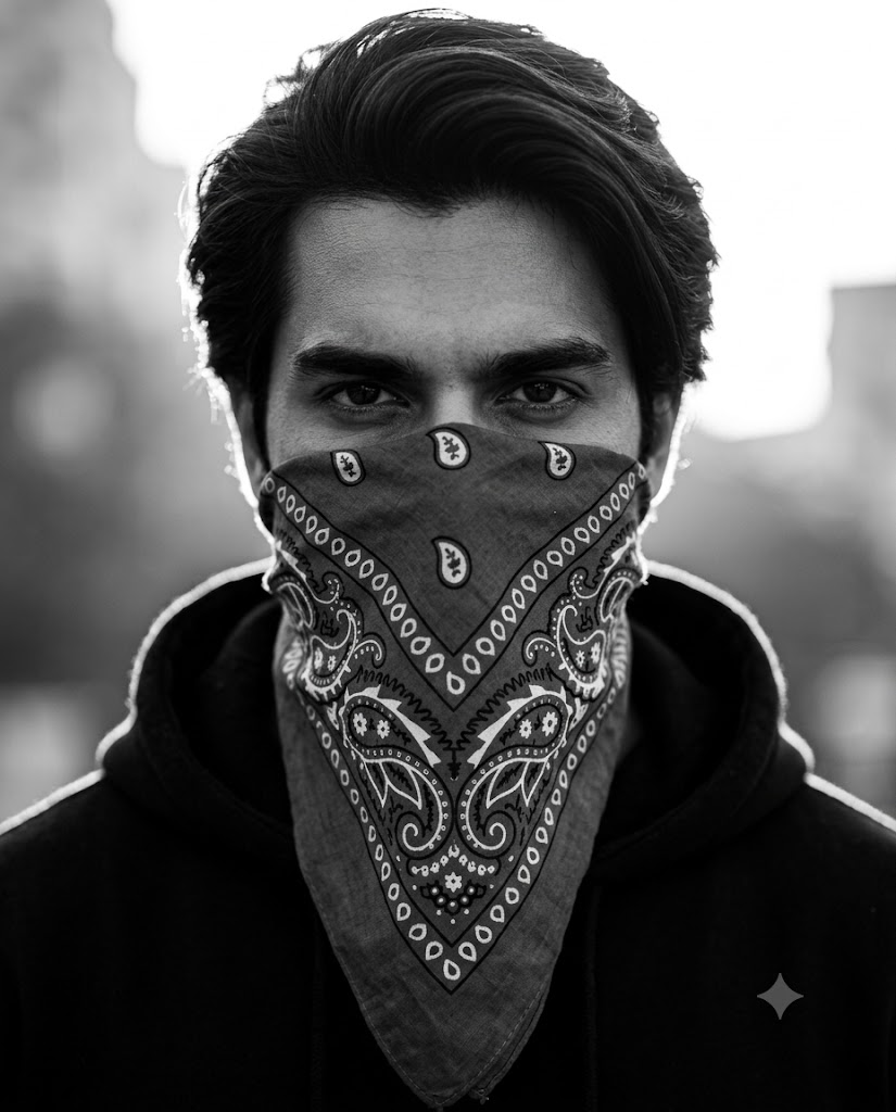 High-Contrast Black and White Rebellious Street Style Portrait AI Image Prompt