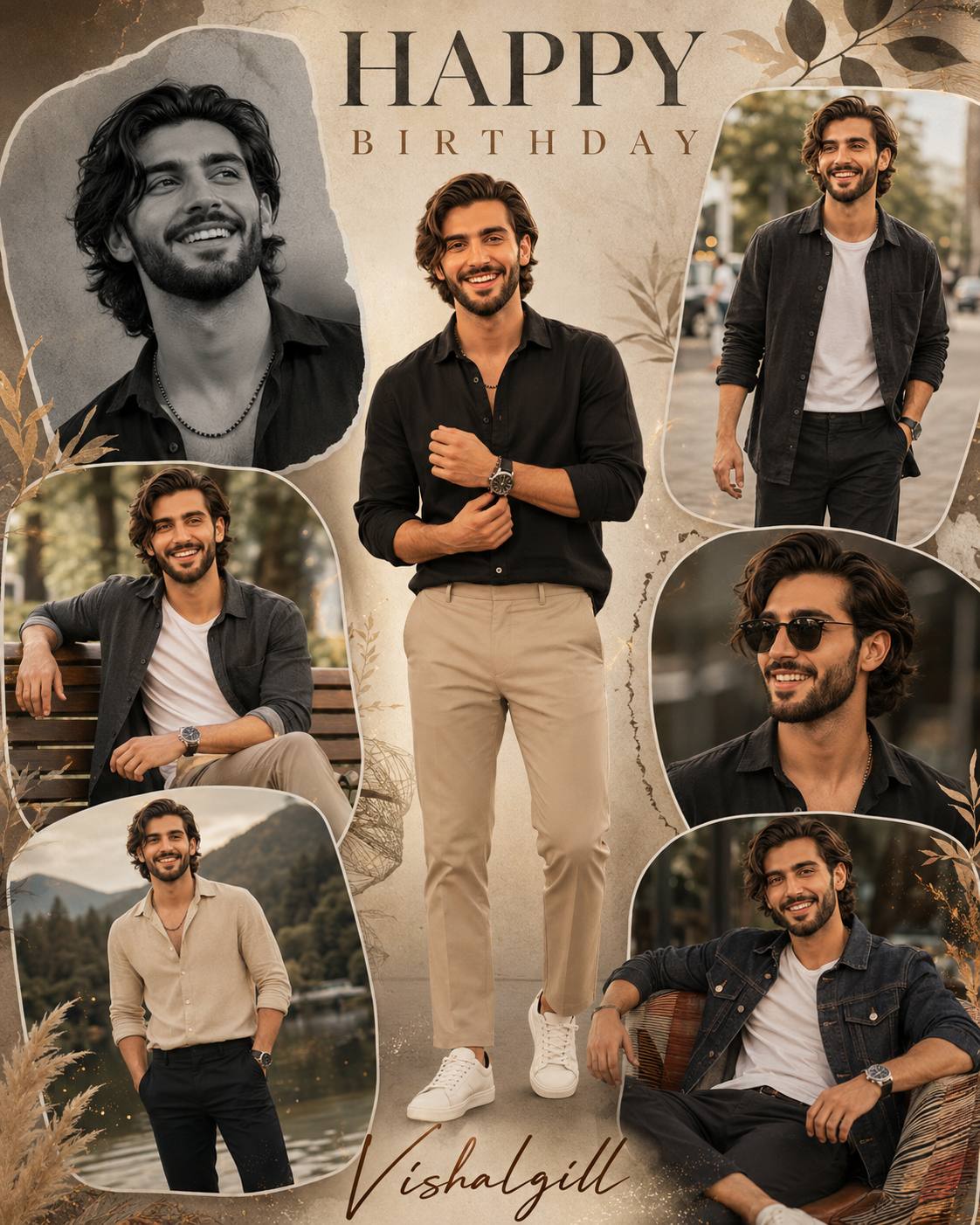Premium Editorial Magazine Birthday Poster AI Prompt – Classic Men's Fashion