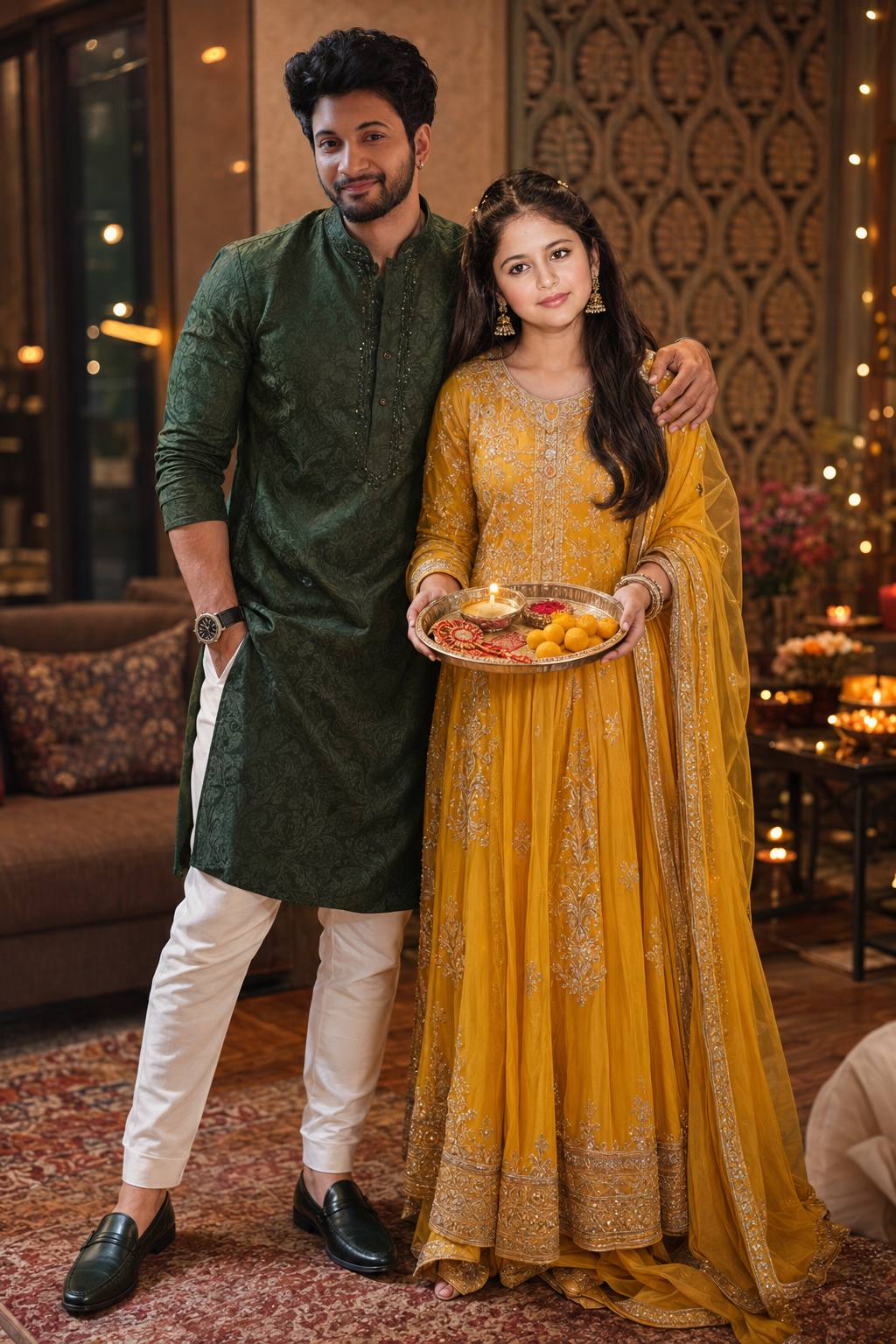 Raksha Bandhan Brother Sister AI Photo Prompt – Ultra-Realistic Festive Portrait