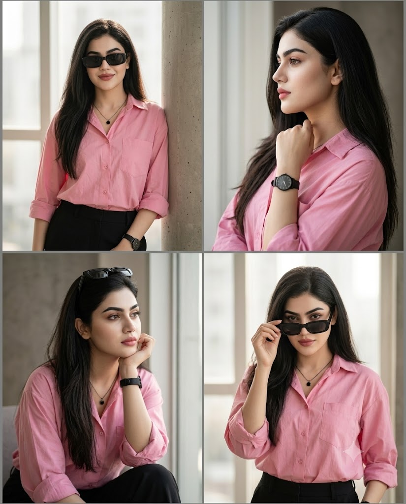 Ultra-Realistic Luxury 4-Panel Editorial Fashion Portrait AI Image Prompt